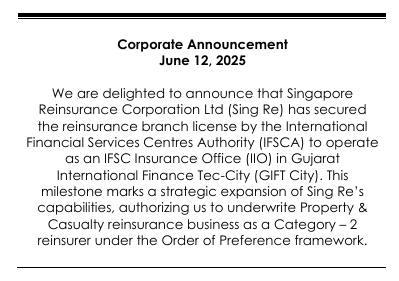 Corporate Announcement - SRC, IFSC Branch